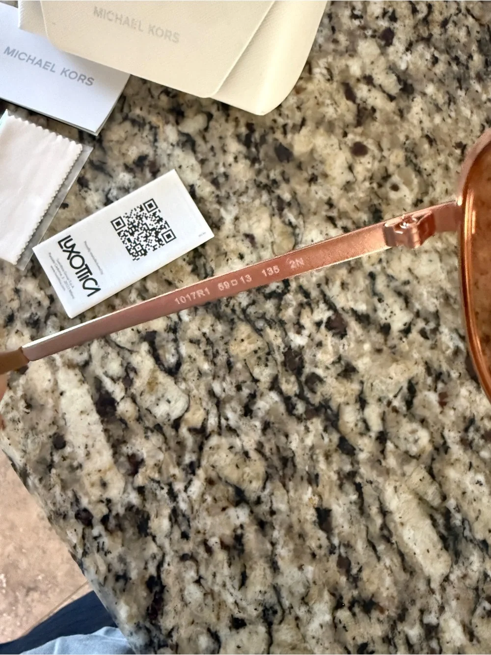 Michael Kors Rose Gold Aviator Sunglasses with Pink-Bronze Lenses
